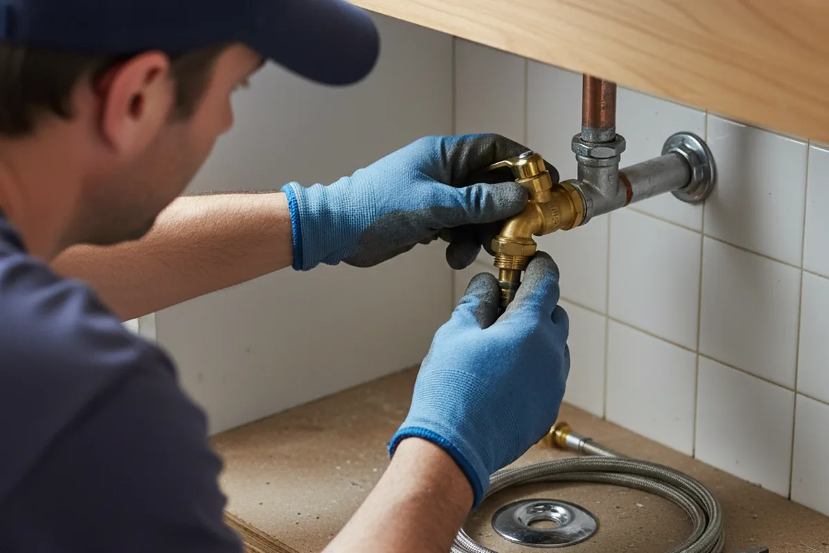 Shutoff valve and fitting work during Burst Pipe Repair in Burbank